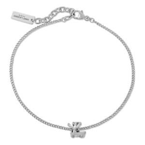 NEW SAINT LAURENT monogram twist metal chain bracelet in silver